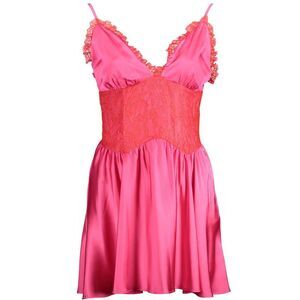 Gaelle Paris Pink Cotton Women Dress with Lace Women's Detail